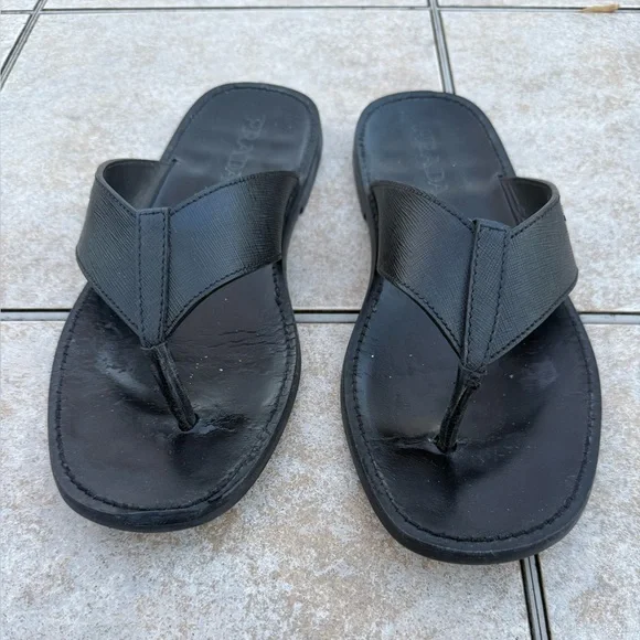 Prada Black Men's Flip-Flops